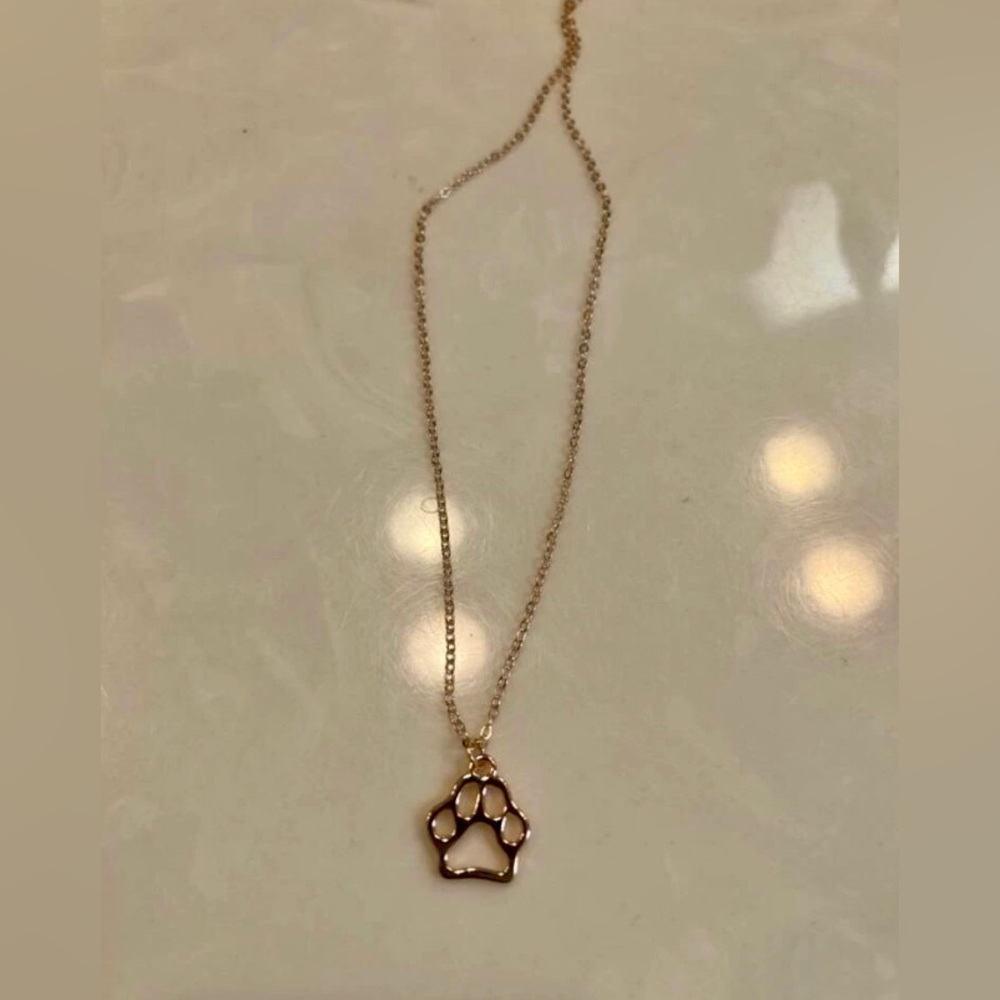 Rose Gold 🐾 Paw Print Necklace NWT - Picture 10 of 14